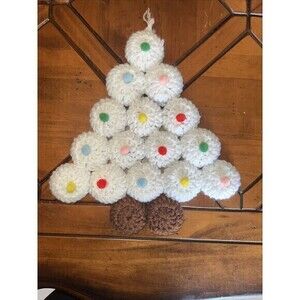 Hand Made Crochet Christmas Tree Circles Door Hanger Multicolored‎ Balls